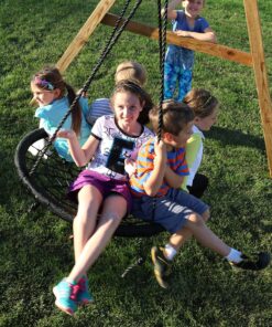 M & M Sales Enterprises MM00124Web Riderz Outdoor Swing N' Spin- Safety Rated to 600 lb, 39 inch Diameter, Adjustable Hanging Ropes, Ready to Hang and Enjoy as a Family, Black 33 A1VQJ3nq6YL