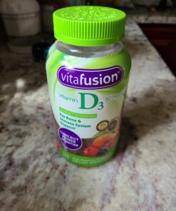 Vitafusion Vitamin D3 Gummy Vitamins for Bone and Immune System Support, Peach, Blackberry and Strawberry Flavored, 50 mcg Vitamin D, 75 Day Supply, 150 Count 150 Count (Pack of 1) 55 A1VexuDp9PL