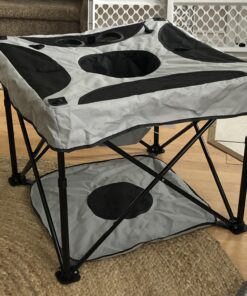 KidCo GoPod Adjustable Height Travel Baby Activity Center - Standing Baby Activity Center with Cupholder and Travel Bag, Midnight 30 A1VjD8wSPJL