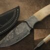 Randy knives RA-9002 Custom Made Damascus Steel Hunting Knife Bone Handle, Damascus Bolster, with Real Leather Sheath. 20 A1W8lEkI HL