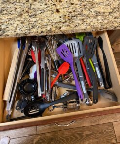 mDesign Plastic Adjustable/Expandable Divided Drawer Storage Organizer with 4 Compartments for Kitchen Pantry, Cupboard, Cabinet, Hold Silverware, Utensils, Cutlery - Ligne Collection - Clear 4 Compartment Expandable Pack of 1 30 A1WHFW8jWML