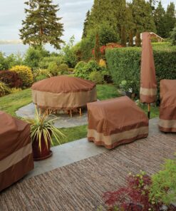 Duck Covers Ultimate Waterproof Square Patio Table & Chair Set Cover, 90 Inch 92"W x 92"D x 32"H 32 A1WUKZu8B4L