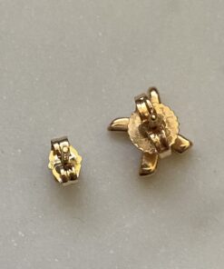 14k Gold Small Replacement Earring Backs Pair 6 A1WnMono 1L