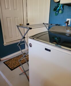 Honey-Can-Do Deluxe Metal Collapsible Clothes Drying Rack, 50 lbs, 29" x 14.2" x 42.1", White & Grey White and Grey 45 A1X93elLEFL 2