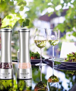 Premium Stainless Steel Salt and Pepper Grinder Set - Pepper Mill and Salt Mill, Spice Grinder with Adjustable Coarseness, Ceramic Rotor, Tall Salt and Pepper Shaker, Brushed Stainless - Free eBook 27 A1Xyr6ygS9L