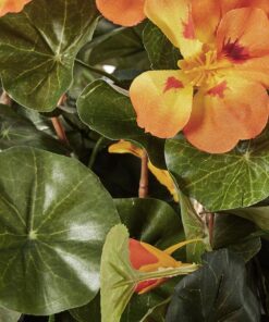 Nearly Natural 6025 22in. Nasturtium Silk Hanging Basket,Gold,29" x 10.25" x 10.25" 24 A1Y18IMwdhL