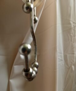 Maytex Shower Curtain Hooks, Shower Curtain Rings, Rust-Resistant Decorative Double Roller Glide Shower Hooks, Shower Rings for Bathroom Shower Rods, Curtains, Liners, Set of 12, Brushed Nickel 47 A1YkWd9vLUL