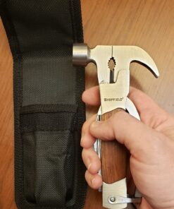 Sheffield 12913 Premium 14-in-1 Hammer Multi Tool, Multipurpose Tool for the Home, Camping Equipment, and Work, Hammer, Pliers, Survival Knife, & More 21 A1YsEVaEzvL
