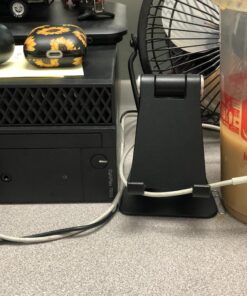 Amazon Basics Adjustable Aluminum Cell Phone Desk Stand for iPhone and Android, Black 38 A1Z5VYvgPL