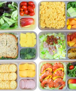 6 Pack - SimpleHouseware Color Reusable 3-Compartment Meal Prep Container Boxes (36 ounces) 6 Pack 27 A1ZZlrAVvGL