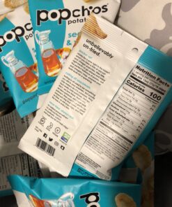 popchips Sea Salt & Vinegar Potato Chips Single Serve 0.8 oz Bags (Pack of 24) (F-AR-75500) 15 A1ad OU6ONL