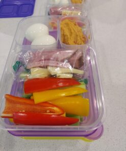 6 Pack - SimpleHouseware Color Reusable 3-Compartment Meal Prep Container Boxes (36 ounces) 6 Pack 49 A1aiA8 hQjL