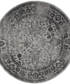 SAFAVIEH Adirondack Collection Area Rug - 4' Round, Grey & Black, Oriental Distressed Design, Non-Shedding & Easy Care, Ideal for High Traffic Areas in Living Room, Bedroom (ADR109B) Grey/Black 22 A1ary9dRO9L