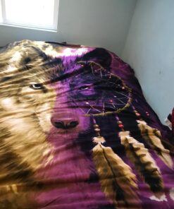 Dawhud Direct Dreamcatcher Wolf Fleece Blanket for Bed, 75" x 90" Dreamcatcher Fleece Throw Blanket for Women, Men and Kids Super Soft Plush Wolf Blanket Throw Fleece Blanket - King Size Blanket I Wolf Dreamcatcher 75" x 90" 29 A1bTQwuaeML