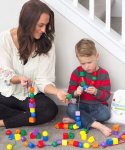 CC O Play Large Lacing Bead Set for Kids - 36 Jumbo Beads & 4 Threads for Toddlers - Montessori Educational Stringing Toy for Preschool Children - Bonus Bag & Ebook with Primary Resources 13 A1bWIFmYiIL
