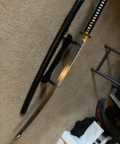 Vulcan Gear Classic Handmade Sharp Japanese Katana Samurai Sword with Scabbard and Single Sword Wood Stand - Choose You Handle (Tsuba) Style Orchid Tsuba 26 A1bbEJILnOL