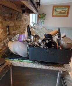 Polder KTH-615 Dish Rack & Tray 4 PC Combo– Advantage System Includes Rack, Drain Tray, Removable Drying Tray & Cutlery Holder – Stainless Steel & Plastic 4-piece 56 A1beEieKKvL