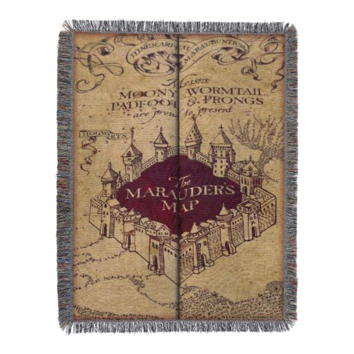 Northwest Woven Tapestry Throw Blanket, 48" x 60", Marauders Map 48" x 60"