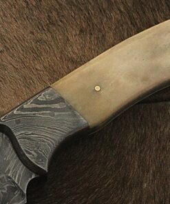 Randy knives RA-9002 Custom Made Damascus Steel Hunting Knife Bone Handle, Damascus Bolster, with Real Leather Sheath. 15 A1cAzmXvL