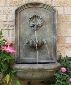 Sunnydaze Seaside 27-Inch Polystone Outdoor Wall Fountain - Electric Submersible Pump - Florentine Stone Finish 13 A1coKRaawkL