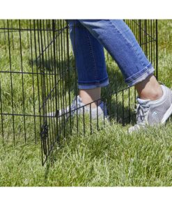 MidWest Homes for Pets Foldable Metal Dog Exercise Pen / Pet Playpen, Black w/ door, 24'W x 48'H, 1-Year Manufacturer's Warranty 48" H 28 A1d3bHcBqPL