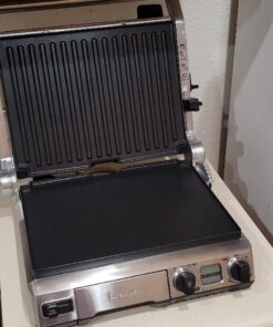 Breville BGR820XL Smart Grill, Electric Countertop Grill, Brushed Stainless Steel., 14" x 14" x 5 3/4" Adjustable,Grill 36 A1evT1vCT2L