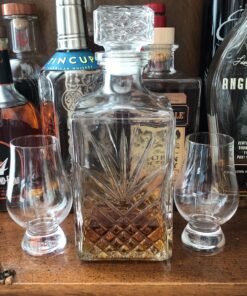 Bormioli Rocco Selecta Collection Whiskey Decanter – Sophisticated 33.75oz Diamond Decanter With Starburst Detailing – For Whiskey, Bourbon, Scotch & Liquor 36 A1fyf kha3L