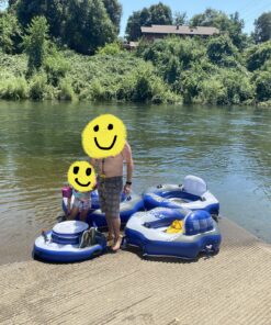 Intex River Run Connect 18 Gauge Vinyl Lounge Inflatable Floating Water Pool Tubes with 2 Cup Holders and Handles for Adults (4 Pack) 38 A1g4LiHrZSL