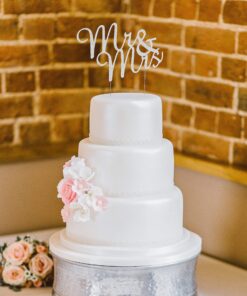 Ella Celebration Mr and Mrs Wedding Cake Topper Rhinestone Monogram Decoration Cake Toppers Mr & Mrs (Silver) Silver 26 A1gsrxNk0eL