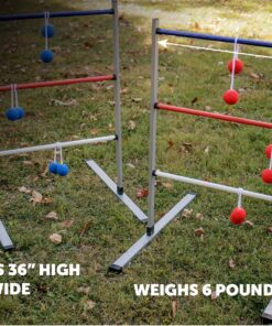 Triumph Premium Ladder Toss Outdoor Game Set with 6 Soft Bola Balls, Travel Carrying Case and Score Trackers - Choose Between Classic and All Pro Series All Pro Steel 26 A1hgXZn08L