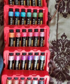 ARTEZA Metallic Acrylic Paint, Set of 36 Colors, 0.74 oz/22 ml Tubes with Storage Box, Rich Pigments, Non Fading, Non Toxic Paints for Artist & Hobby Painters, Art Supplies for Canvas Painting 36 x 22ml (0.74 fl oz) Metallic 40 A1iIehXcU3L