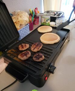 Nutrichef 2-in-1 Panini Press Grill & Griddle | Nonstick Coating, Temperature Control | Multiuse Countertop Sandwich Maker | Removable Drip Tray | 1500W | Compact Electric Griddle | 20.3 x 12.5 x 5.3 44 A1iL8L7hlbL