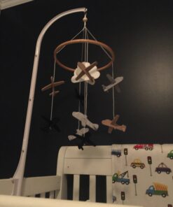 Sorrel + Fern Baby Crib Mobile (Airplanes in The Clouds) - Nursery Decoration Ceiling Mobile and Baby Shower for Boys & Girls - Grey and White Airplanes in The Clouds 40 A1kdbFZRCFL