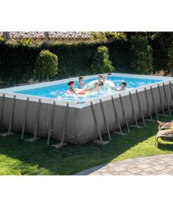 Alternative view of Intex 24ft X 12ft X 52in Ultra Frame Rectangular Pool Set with Sand Filter Pump, Ladder, Ground Cloth & Pool Cover 24 ft x 12 ft x 52 in