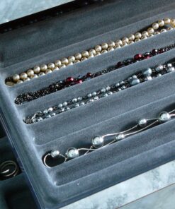 Dr. Organizer Necklace and Bracelet Jewelry Organizer with Velvet Tray, Stackable Storage and Display – US Patented 7 compartments Clear With Gray Insert 6 A1kxFzRDONL
