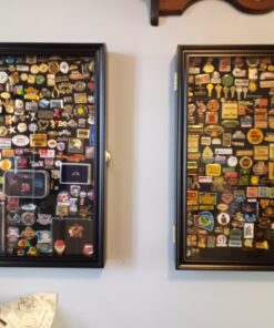 Large 19"X 14" Pin Display Case Medal Shadow Box with 98% UV Protection for Military Medals, Beach Tags, Jewelry Pins, Pin Gift, Insignia Ribbons, Pin Collectibles Black Finish 40 A1lDfybYevL