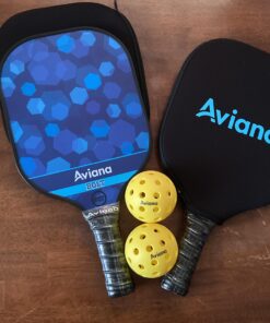 Pro Aviana Pickleball Paddle Set of 2 Durable Graphite Surface USAPA Approved Honeycomb Core Paddles with 4 Outdoor Balls 26 A1lKyLVk3 L