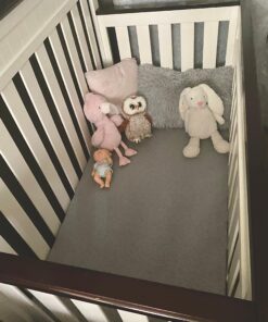 Burt's Bees Baby - Fitted Crib Sheet, Solid Color, 100% Organic Cotton Crib Sheet for Standard Crib and Toddler Mattresses (Heather Grey) , 28x52 Inch (Pack of 1) Heather Grey 35 A1lkfPM8G9L