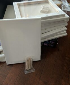 conda 8x10 inch Stretched Canvas for Painting, Pack of 10, 100% Cotton, 5/8 in Profile Blank Stretched Canvas Value Bulk Pack Art White Canvas for Acrylics, Oils Painting 43 A1lts42eOOL