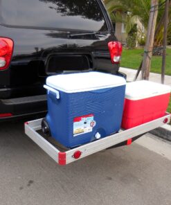 MaxxHaul 70422 48" x 21" Hitch Mount Compact Aluminum Cargo Carrier - 500-lb Load Capacity 31 A1m37kT 7bL