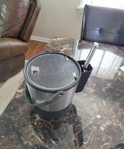 Oggi Insulated Ice Bucket, 4 Quart / 3.8 L, Stainless Steel, Black 4-Quart Stainless Steel Bucket with Ice Scoop 42 A1mJS6ngV8L