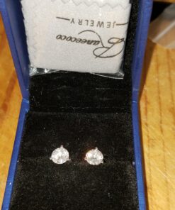 "STUNNING FLAME" 18K Gold Plated Silver Brilliant Cut Simulated Diamond Cubic Zirconia Stud Earrings 1.5 carats Gold Plated Sterling Silver - White 51 A1mZSwpFTTL