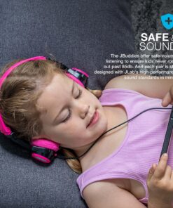 JLAB JBuddies Folding Kids Wired Headphones | Toddler Headphones | Noise Isolation | Kids Safe |Volume Limiting Headphones | Headphones for Children Black/Pink 13 A1mmW7shjL