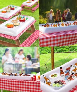 Inflatable Serving Bar Salad Ice Tray Food Drink Containers - BBQ Picnic Pool Party Supplies Buffet Luau Cooler,with a Drain Plug 19 A1mwe1NwjL