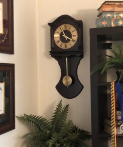 Bedford Clock Collection BED1712 Wall Clock with Pendulum and Chimes, Chocolate Wood 17 A1myjJvraCL