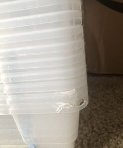 Sterilite 6 Qt Storage Box, Stackable Bin with Lid, Plastic Container to Organize Shoes and Crafts on Closet Shelves, Clear with White Lid, 12-pack 6 Quart 45 A1nwToLyt6L