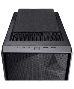 Fractal Design Meshify C - Compact Computer Case - High Performance Airflow/Cooling - 2X Fans Included - PSU Shroud - Modular Interior - Water-Cooling Ready - USB3.0 - Tempered Glass - Blackout Black Dark TG 48 A1o45OsNzgL