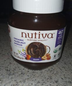 Nutiva Organic Vegan Hazelnut Spread, Dark, 13 Oz, USDA Organic, Non-GMO, Fair Trade & Sustainably Sourced, Vegan & Gluten-Free, Plant-Based Spread with Less Sugar Dark Chococlate 29 A1o7m3A850L