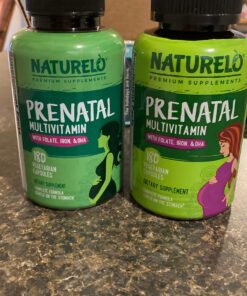 NATURELO Prenatal Multivitamin with Gentle Chelated Iron, Methyl Folate, Plant Calcium & Choline - Vegan, Vegetarian - Non-GMO - Gluten Free - 180 Capsules - 2 Month Supply 180 Count (Pack of 1) 38 A1poeU999HL