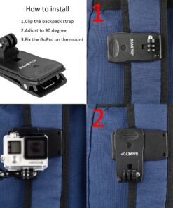 Sametop Backpack Strap Mount Quick Clip Mount Compatible with Gopro Hero 12, 11, 10, 9, 8, 7, 6, 5, 4, Session, 3+, 3, 2, 1, Hero (2018), Fusion, Max, DJI Osmo, Xiaomi Yi Action Cameras 37 A1qWxbiWHtL
